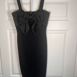 St John Elegant Black Bow Dress